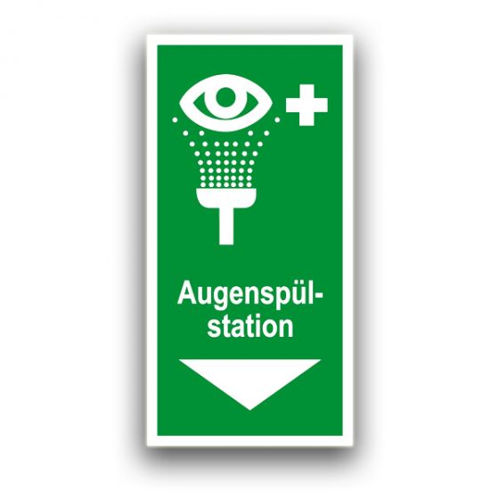 Hinweisschild Rettungszeichen Augenspülstation
