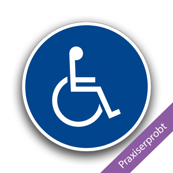 Für Rollstuhlfahrer - Gebotszeichen