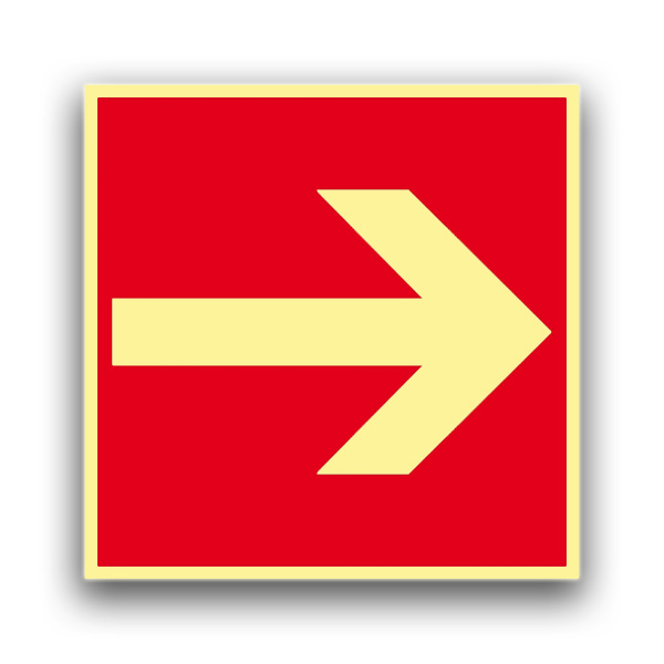 Richtungspfeil links/ rechts - Brandschutzzeichen BGV A8 Nachleuchtend