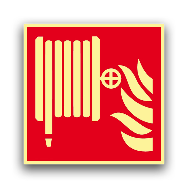 Löschschlauch II - Brandschutzzeichen Nachleuchtend