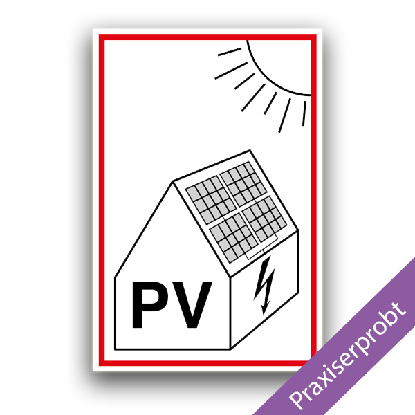 Hinweis auf Photovoltaikanlage - Brandschutzzeichen