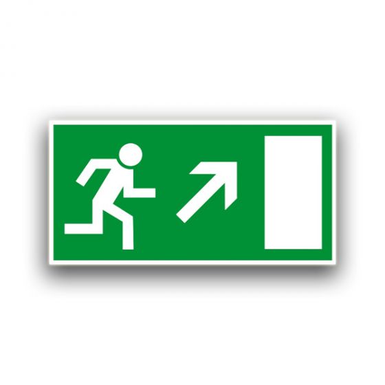 Rettungsweg rechts aufwärts - Fluchtwegzeichen