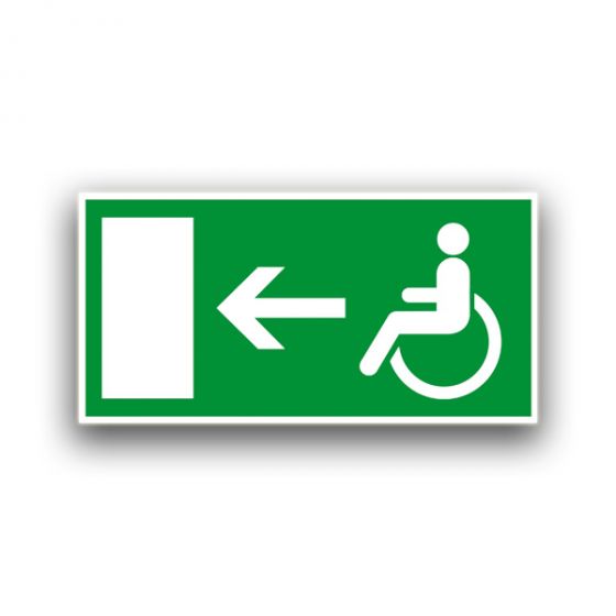Rettungsweg für Rollstuhlfahrer links - Fluchtwegzeichen