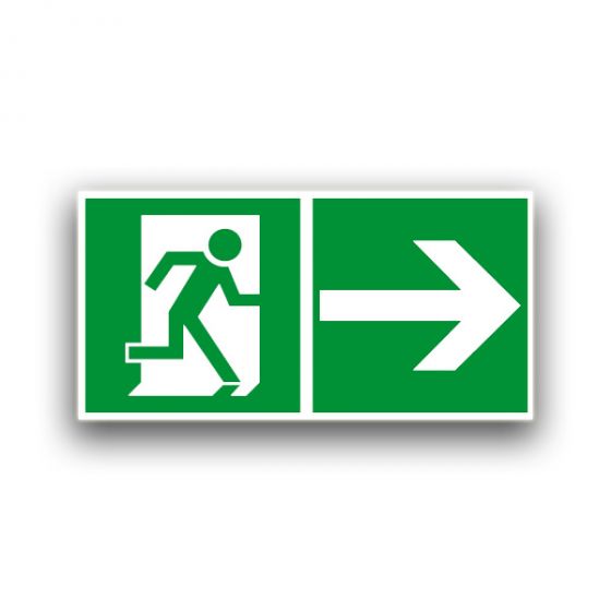 Rettungsweg rechts II - Fluchtwegzeichen