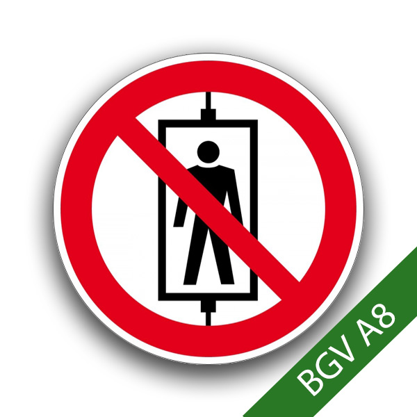Personenbeförderung verboten - Verbotszeichen BGV A8 P13