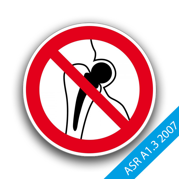 Verbot für Personen mit Implantaten -Verbotszeichen ASR A1.3 2007 P016