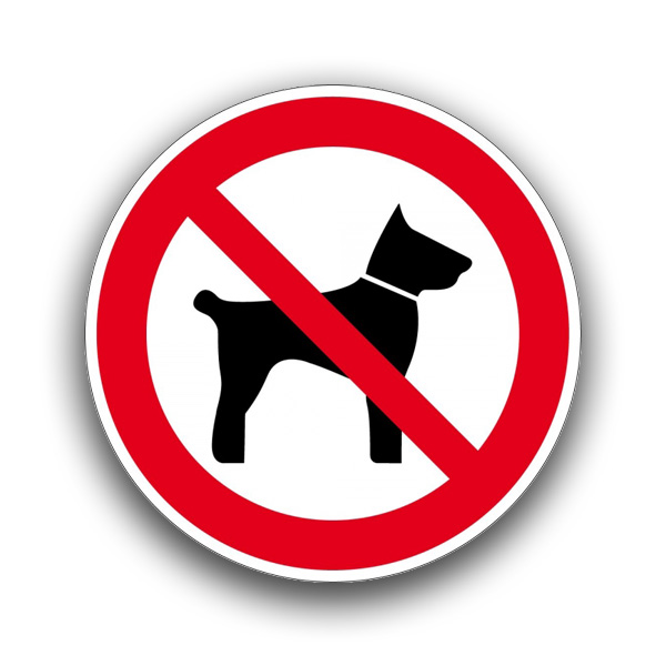 Mitführen von Tieren verboten - Verbotszeichen