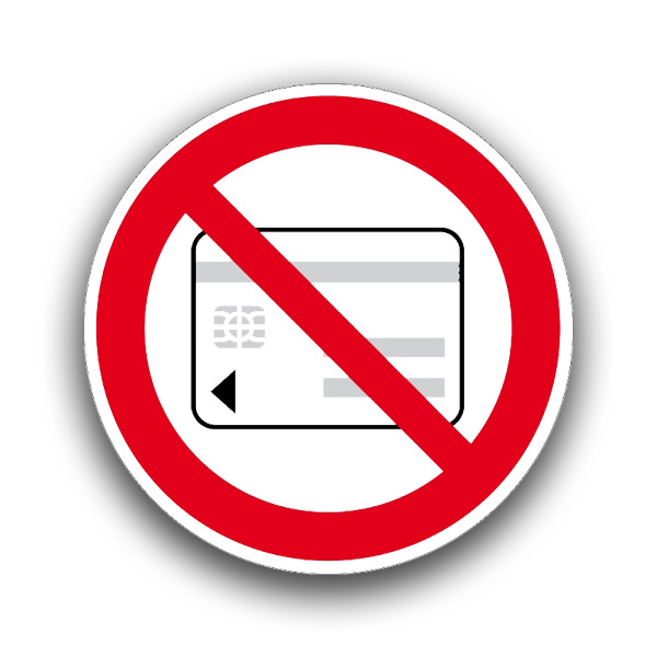 Mitführen von elektronischen Datenträgern verboten - Verbotszeichen