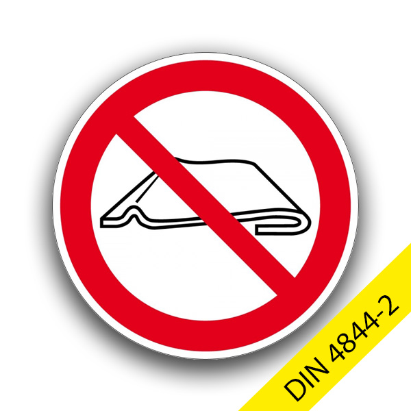 Nicht falten oder zusammenschieben - Verbotszeichen DIN4844-2