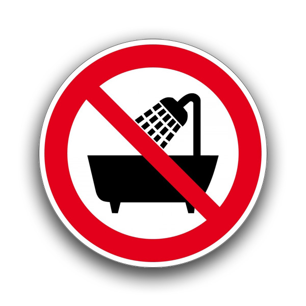 Verbot, dieses Gerät in der Badewanne zu benutzen II - Verbotszeichen