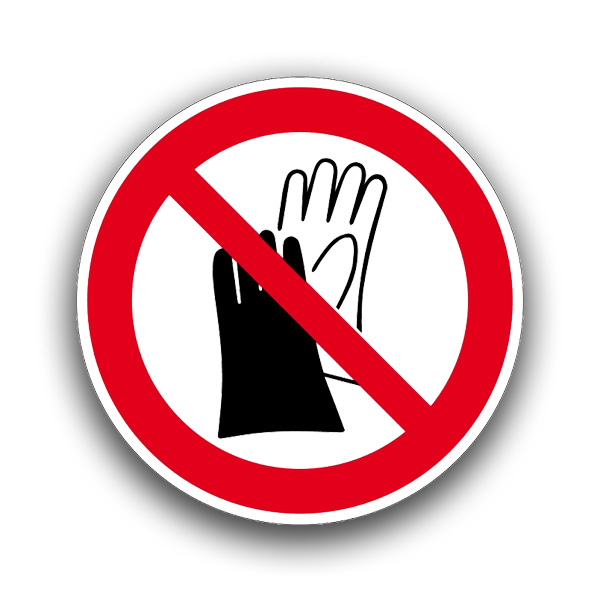 Benutzen von Handschuhen verboten II - Verbotszeichen