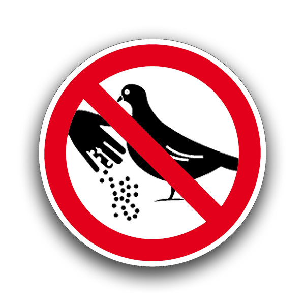 Tauben füttern verboten - Verbotszeihen