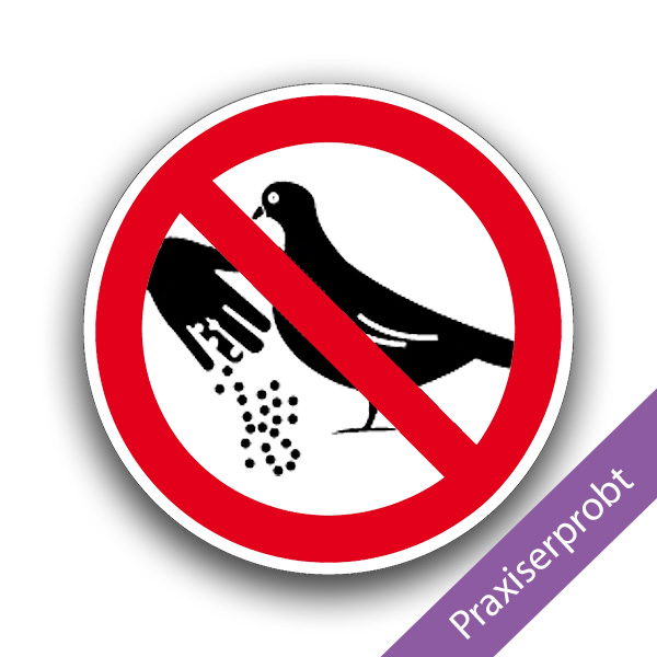 Tauben füttern verboten - Verbotszeihen