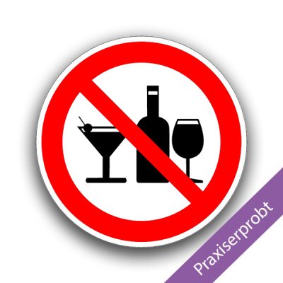 Alkoholische Getränke sind nicht gestattet - Verbotszeichen