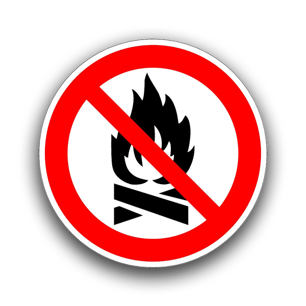 Entzünden von Feuern nicht gestattet - Verbotszeichen