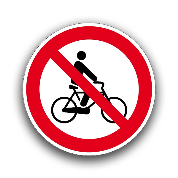 Fahrrad fahren verboten - Verbotszeichen