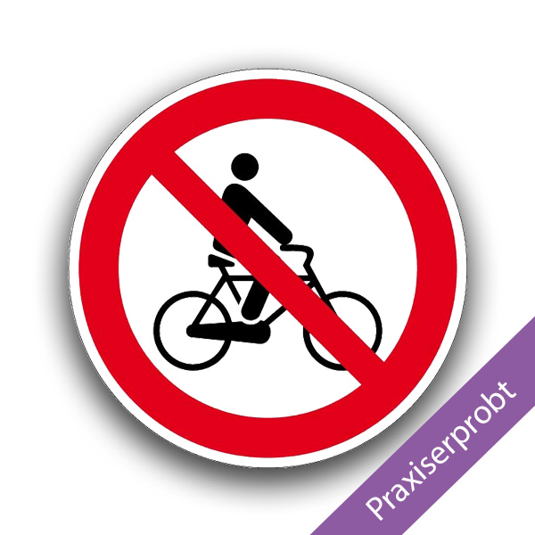 Fahrrad fahren verboten - Verbotszeichen