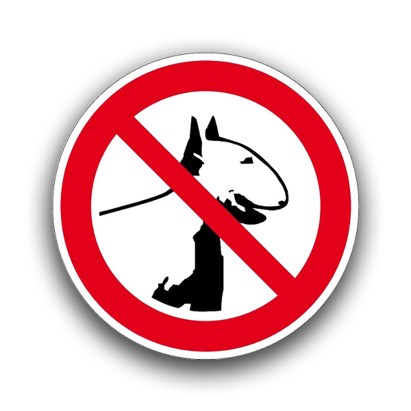 Kampfhunde verboten – Verbotszeichen