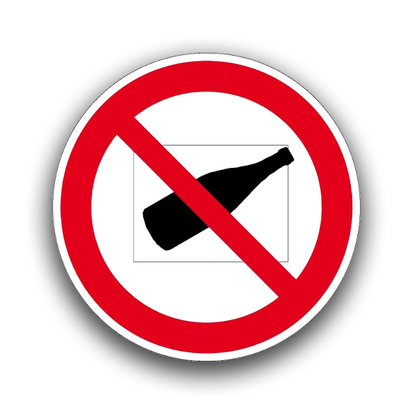 Hinauswerfen von Flaschen verboten - Verbotszeichen