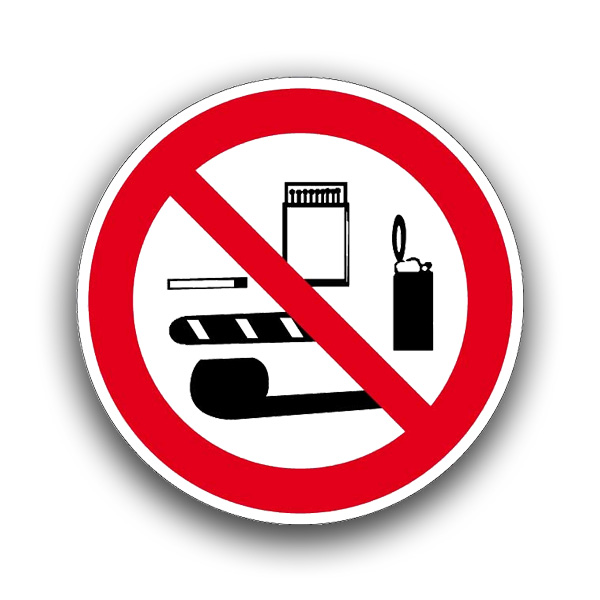 Mitnahme von Rauchwaren und Feuerzeugen verboten