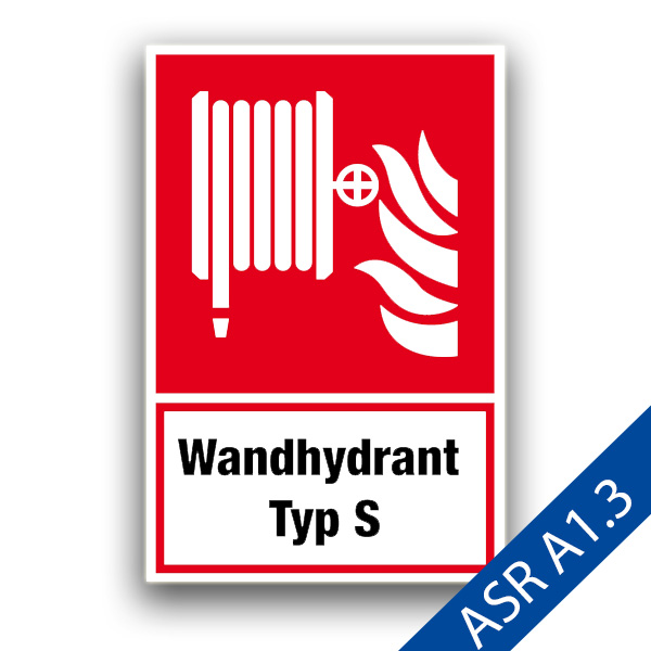 Wandhydrant Typ S - Brandschutzzeichen ASR A1.3 F002 Typ S