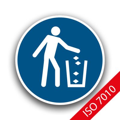 Abfallbehälter benutzen - Gebotszeichen ISO 7010