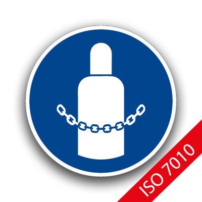 Gasflaschen sichern - Gebotszeichen ISO 7010