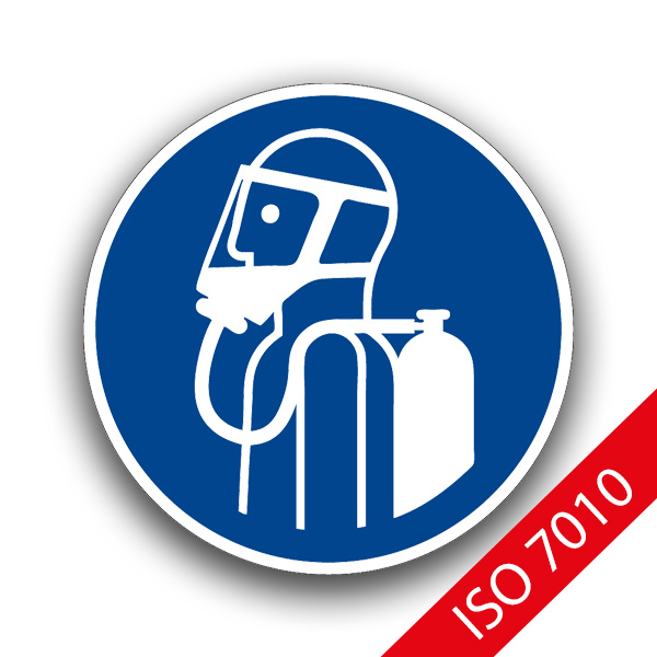 Umgebungsluftunabhängigen Atemschutz benutzen - Gebotszeichen ISO 7010