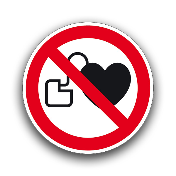 Kein Zutritt für Personen mit Herzschrittmachern - Verbotszeichen