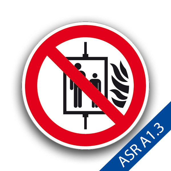 Aufzug im Brandfall nicht benutzen II - Verbotszeichen ASR A1.3 P020
