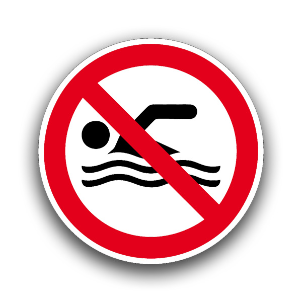 Schwimmen verboten - Verbotszeichen