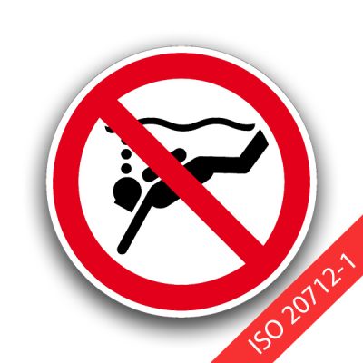 Geräte-Tauchen verboten - Verbotszeichen WSP004-ISO 20712-1
