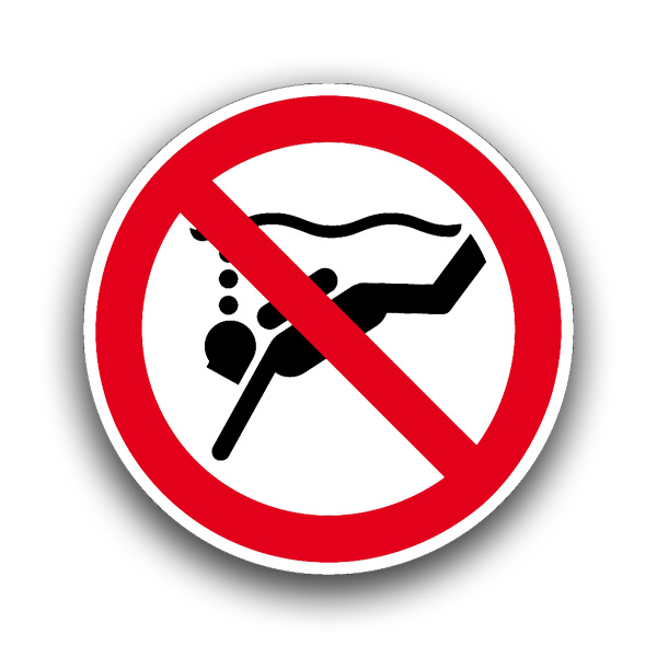 Geräte-Tauchen verboten - Verbotszeichen