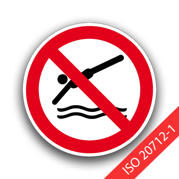 Kopfsprung verboten - Verbotszeichen WSP005-ISO 20712-1