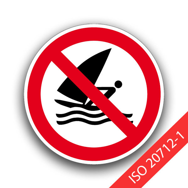 Windsurfen verboten - Verbotszeichen ISO 20712-1