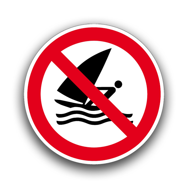 Windsurfen verboten - Verbotszeichen
