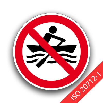 Muskelbetriebene Boote verboten - Verbotszeichen WSP008-ISO 20712-1