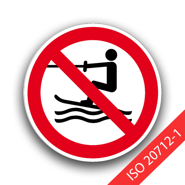 Wasserski-Aktivitäten verboten - Verbotszeichen WSP011-ISO 20712-1