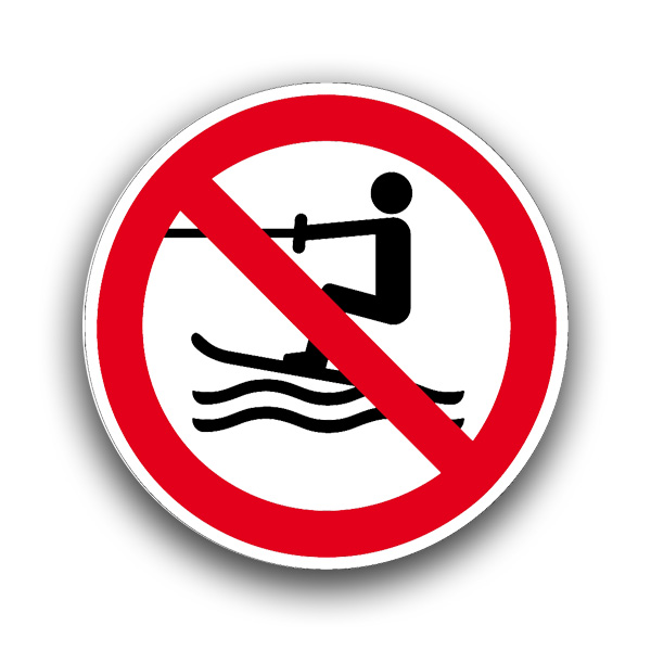 Wasserski-Aktivitäten verboten - Verbotszeichen