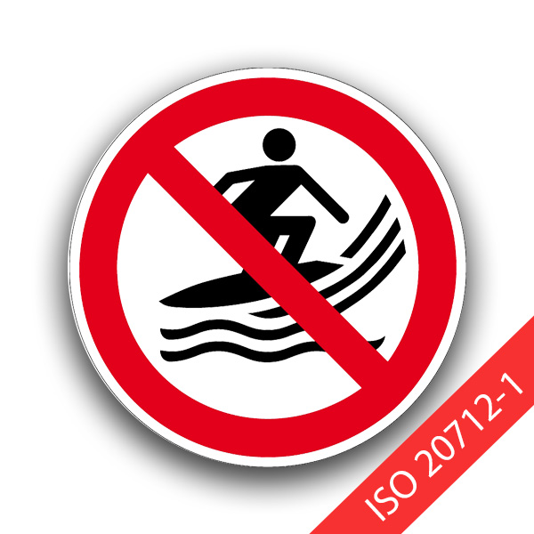 Surfen verboten - Verbotszeichen WSP012-ISO 20712-1