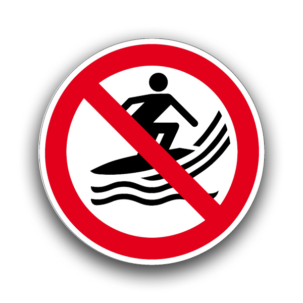 Surfen verboten - Verbotszeichen
