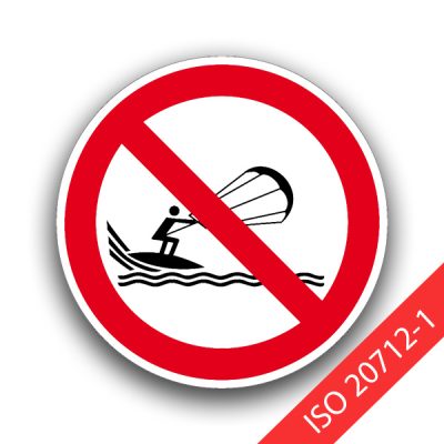Kitesurfen verboten - Verbotszeichen WSP018-ISO 20712-1