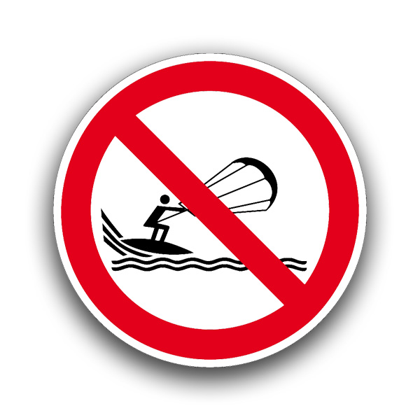 Kitesurfen verboten - Verbotszeichen