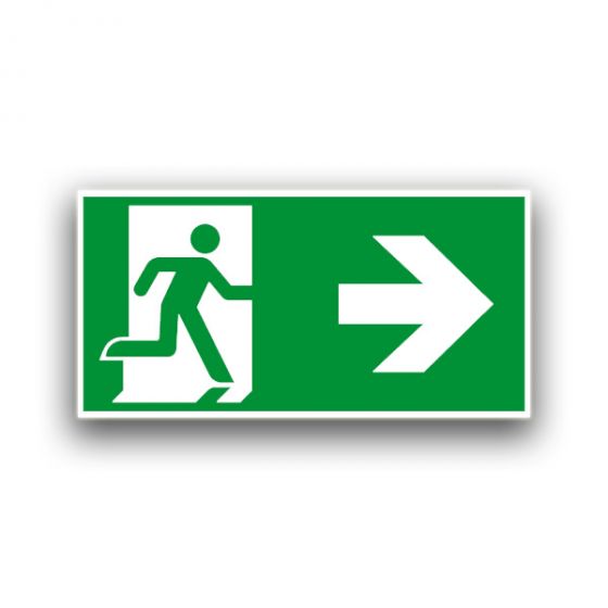 Rettungsweg rechts III - Fluchtwegzeichen