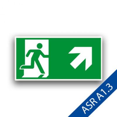 Rettungsweg rechts aufwärts III - Fluchtwegzeichen ASR A1.3