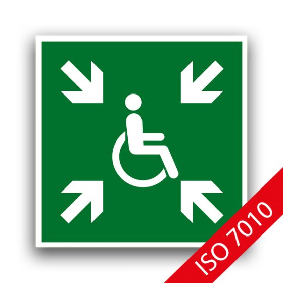 Vorläufige Evakuierungsstelle - Fluchtwegzeichen ISO 7010