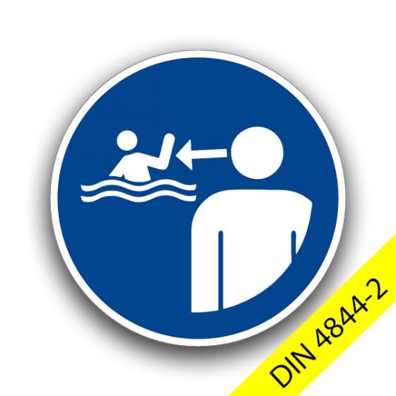 Kinder in Wassereinrichtungen beaufsichtigen - Gebotszeichen DIN 4844-2
